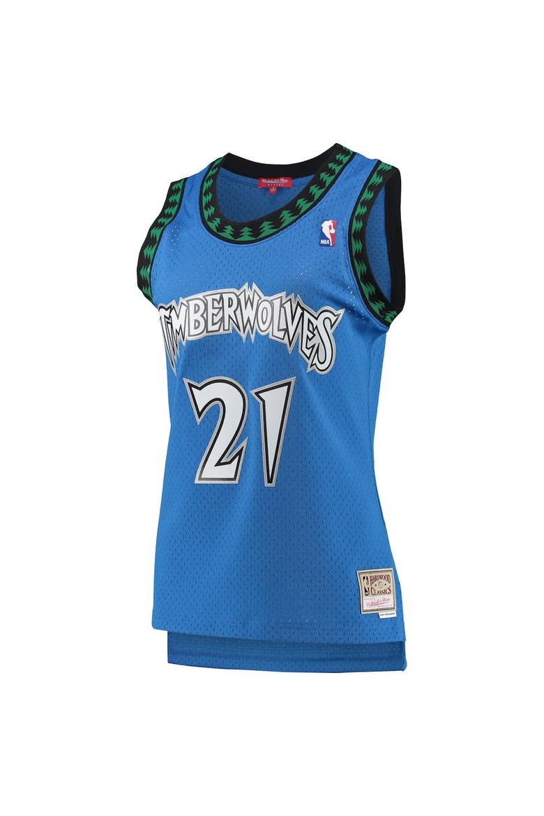 Women's Mitchell & Ness Kevin Garnett Blue Minnesota Timberwolves  Hardwood Classics Swingman Jersey, Alternate, color, Blue