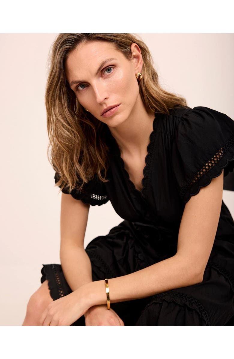 MINT VELVET Cotton Ruffle Maxi Dress, Alternate, color, Black