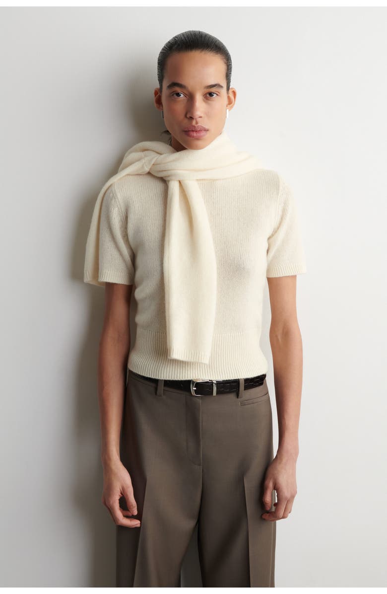 COS Cashmere T-shirt, Main, color, Cream
