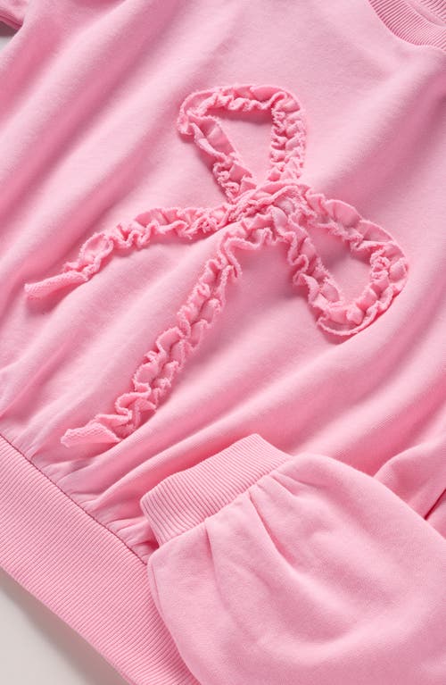 Treasure & Bond Kids' Appliqué Bow Sweatshirt In Pink