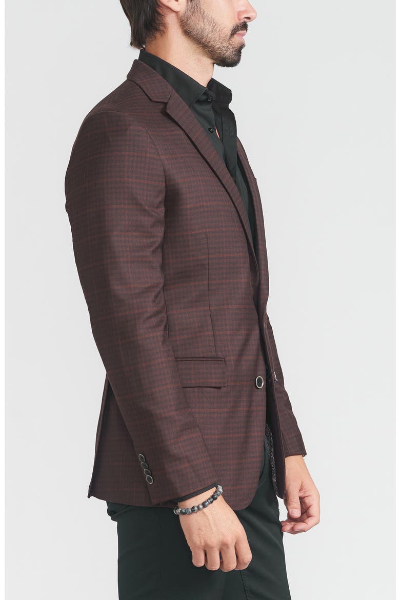 Plaid Print Wool Blend Sport Coat, Alternate, color, BROWN