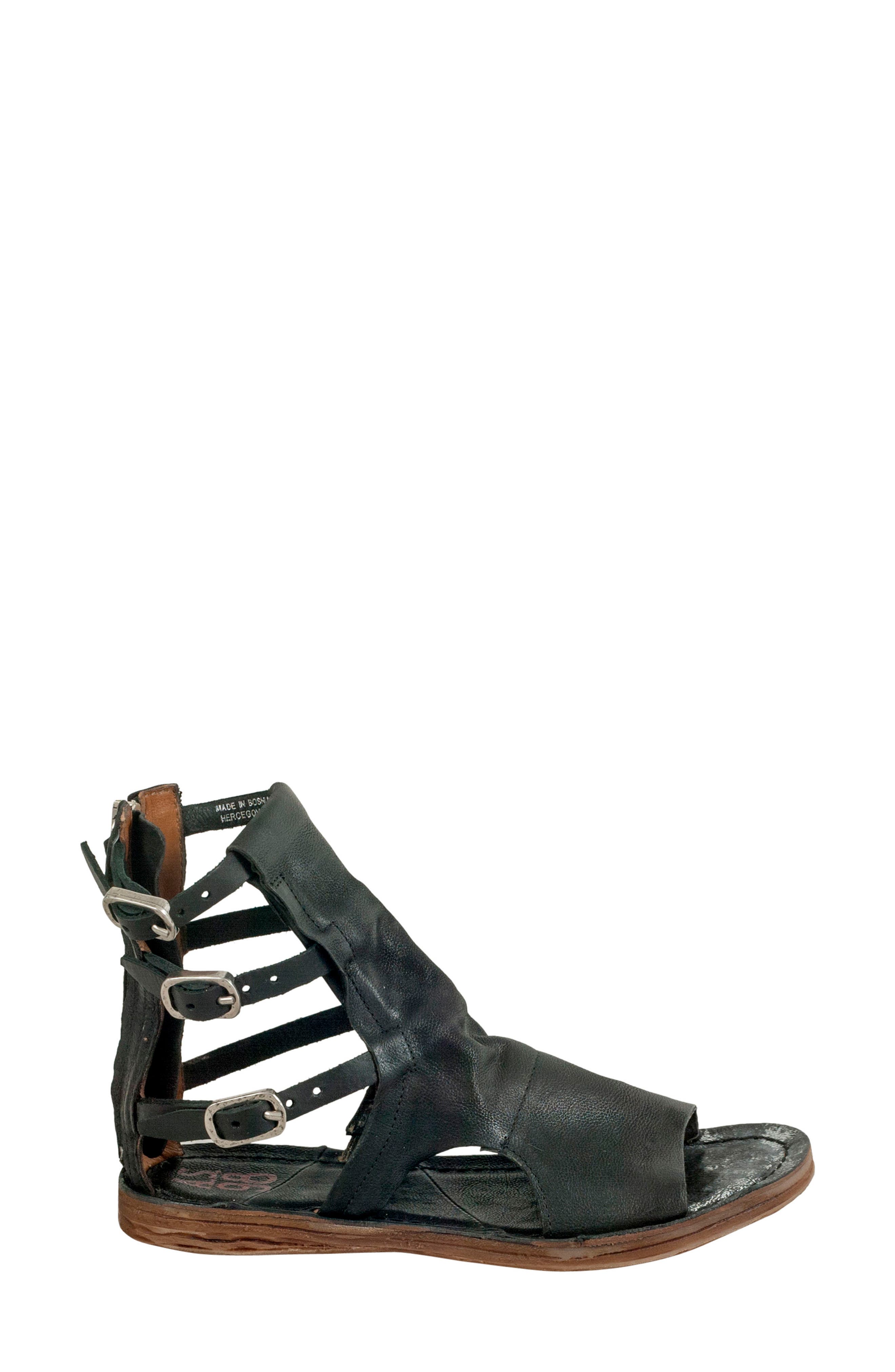 Ryde Sandal, Alternate, color, BLACK LEATHER