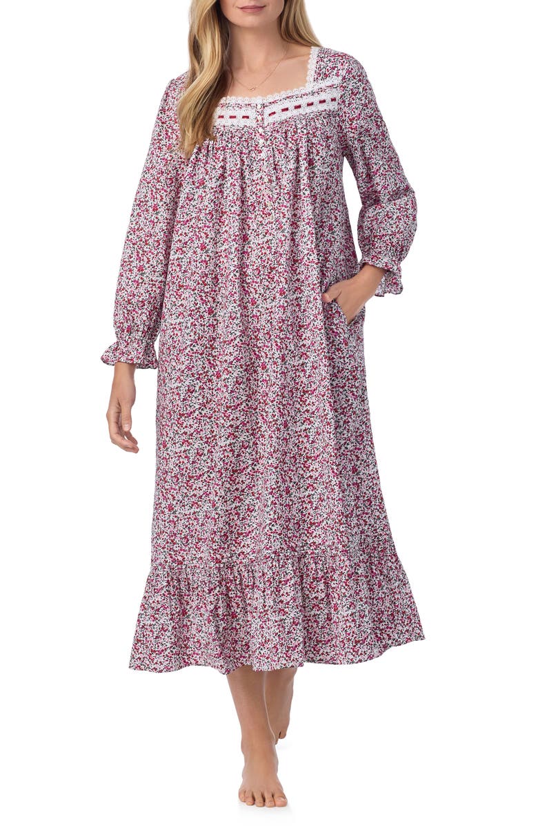 Eileen West Long Sleeve Cotton Ballet Nightgown, Main, color, 