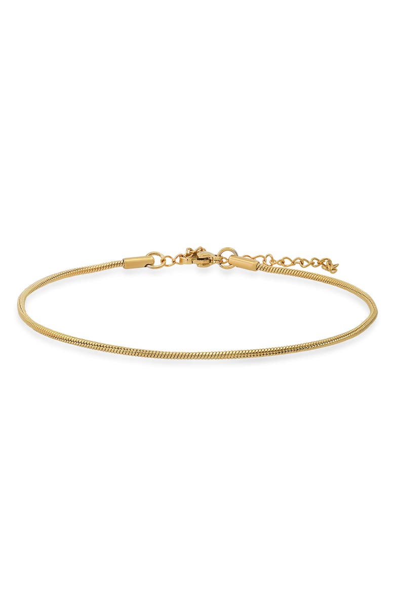 STEELTIME 18K Gold Plated Stainless Steel Chain Anklet, Main, color,