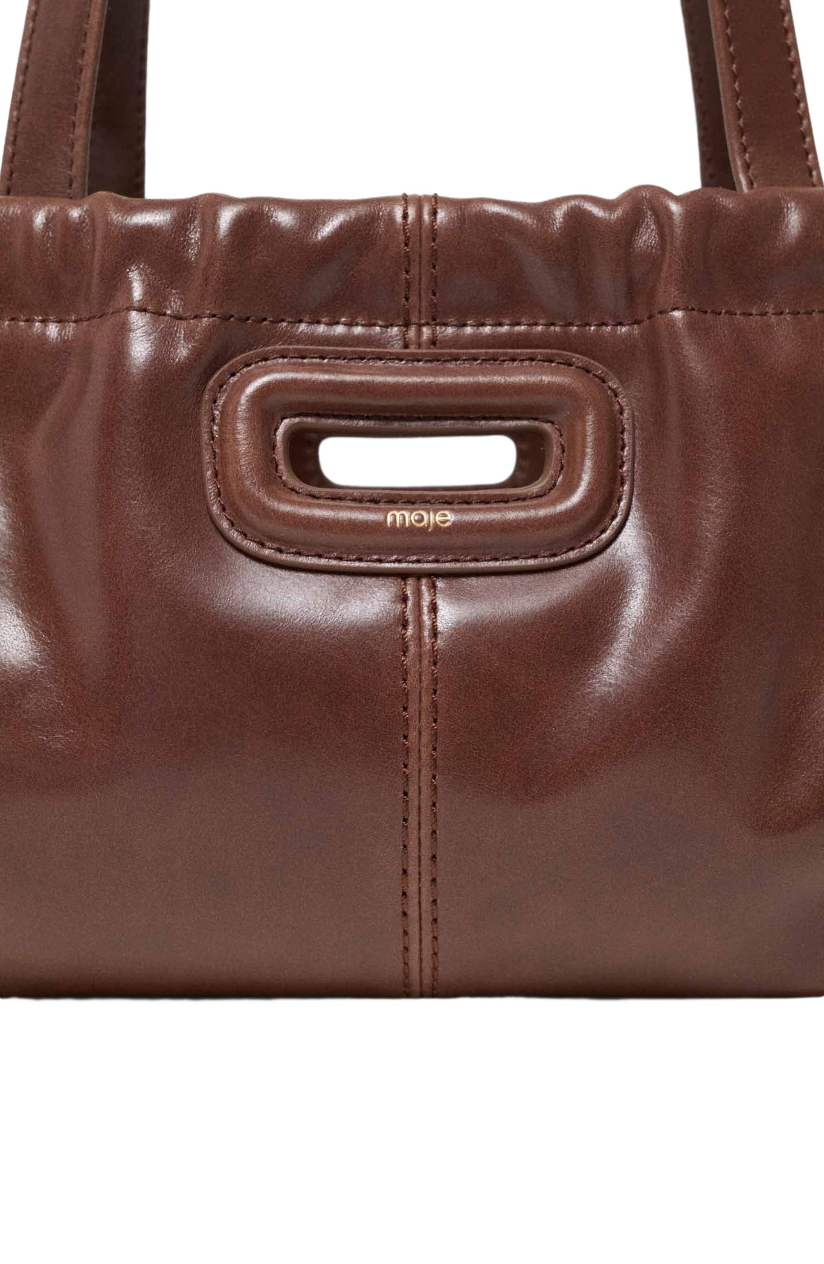 maje Vintage leather Milpli Gazette, Alternate, color, Brown
