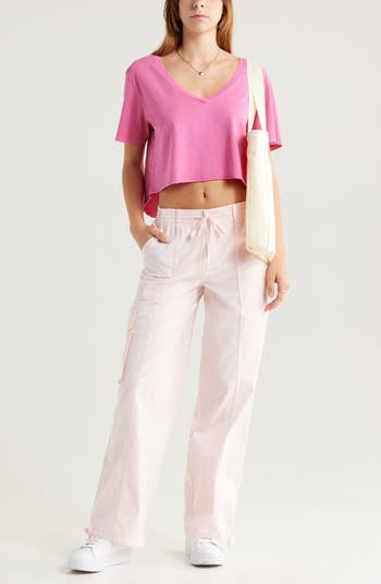 BP. Washed V-Neck Crop T-Shirt | Nordstrom