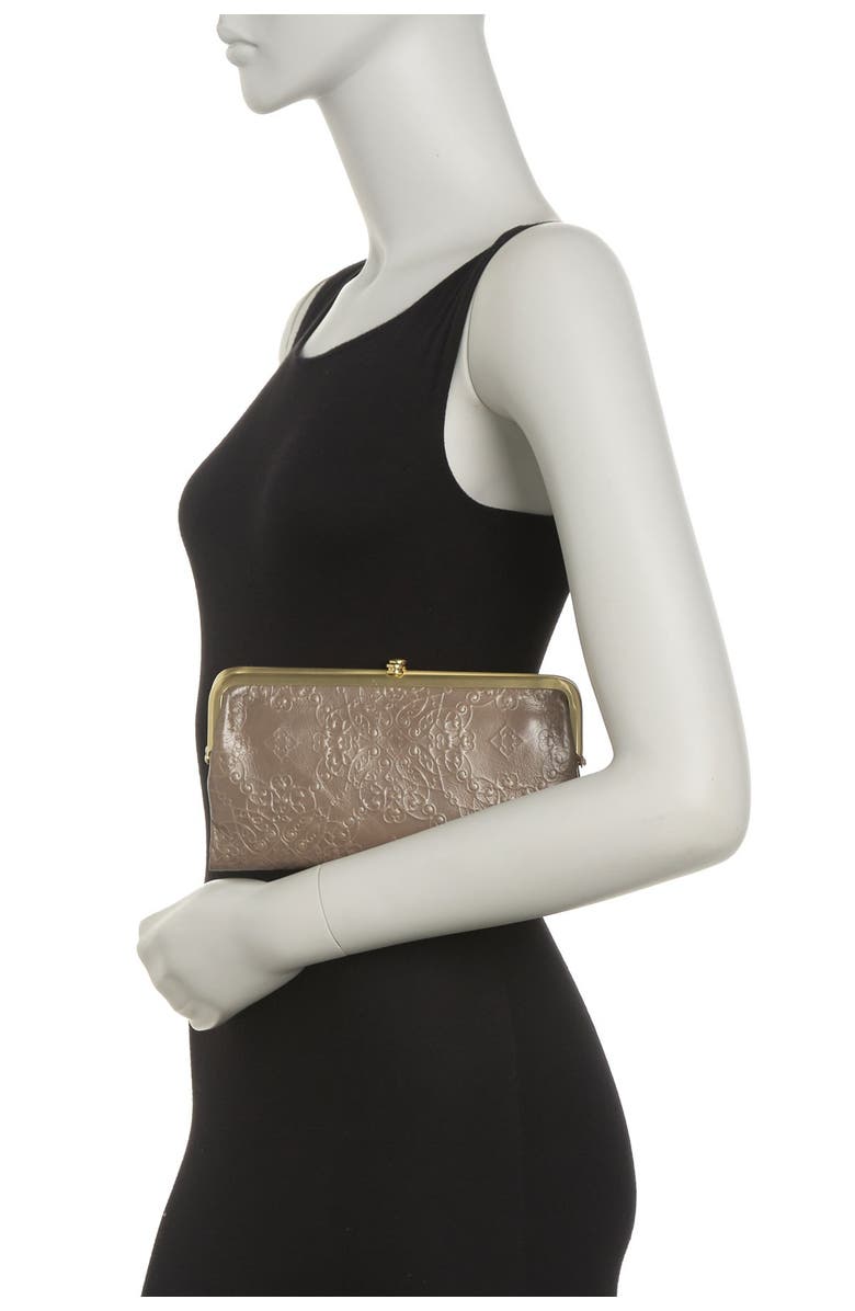 HOBO Lauren Embossed Leather Double Frame Clutch, Alternate, color,