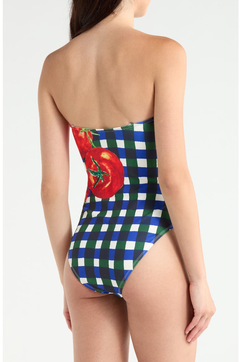 Tavy Gingham Convertible One-Piece Swimsuit, Alternate, color, BLUE/ GREEN