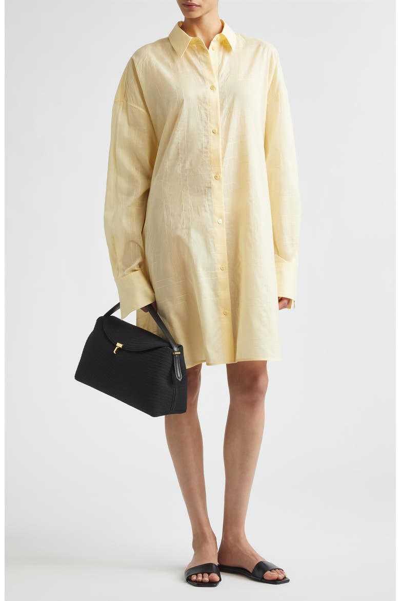 Long Summer Long Sleeve Logo Embroidered Shirtdress, Alternate, color, BUTTERCUP