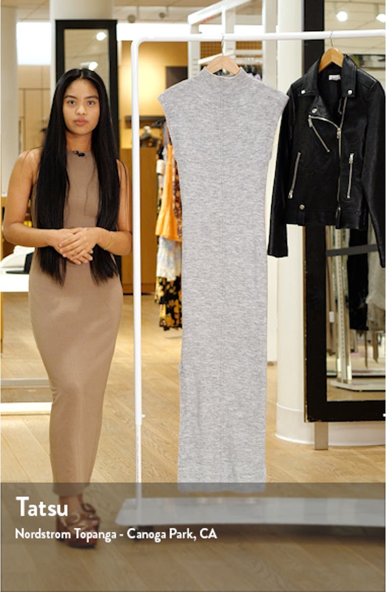 Exposed Seam Knit Midi Sweater Dress, sales video thumbnail