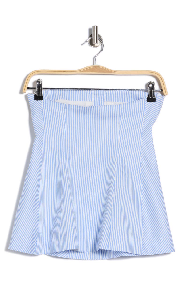 Simkhai Vivvy Peplum Strapless Top, Alternate, color, Blue Hydrangea Stripe