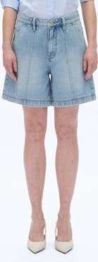 Bayeas Seamed Mid Rise Denim Bermuda Shorts