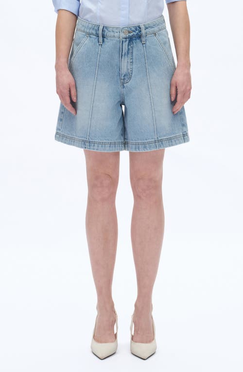 Bayeas Seamed Mid Rise Denim Bermuda Shorts In Blue
