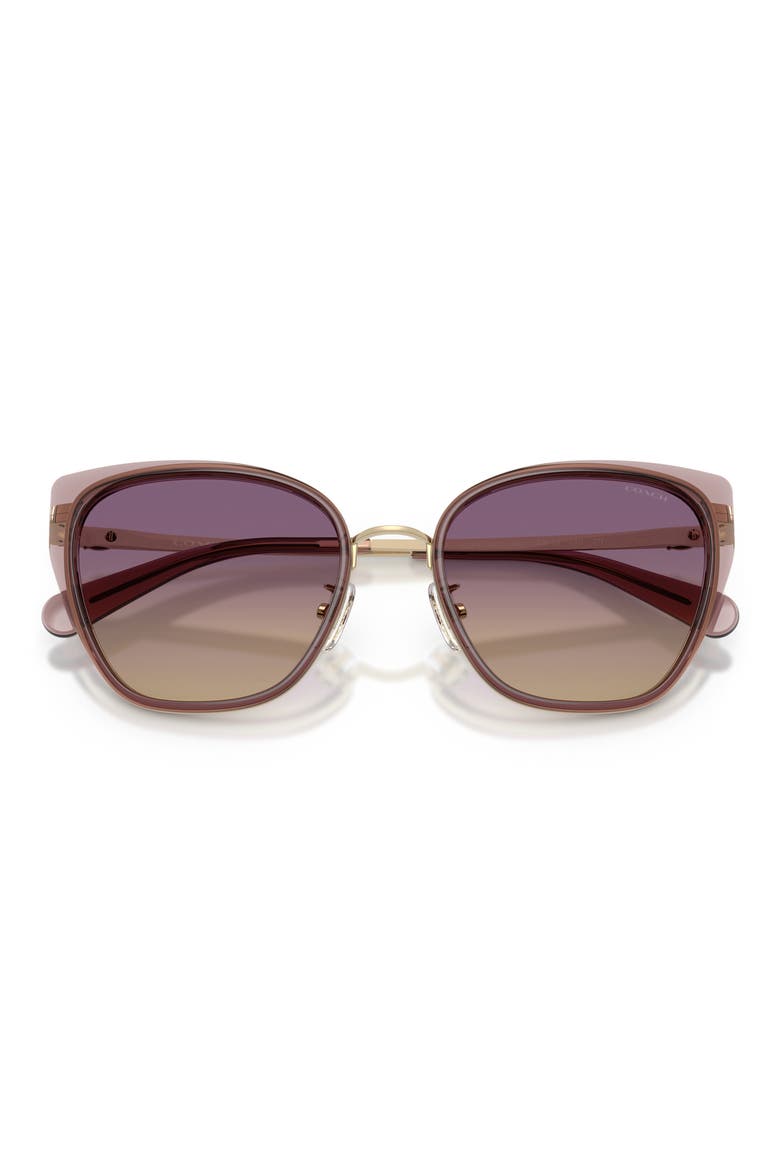 53mm Gradient Square Sunglasses, Alternate, color, GOLD / IRIS YELLOW GRADIENT