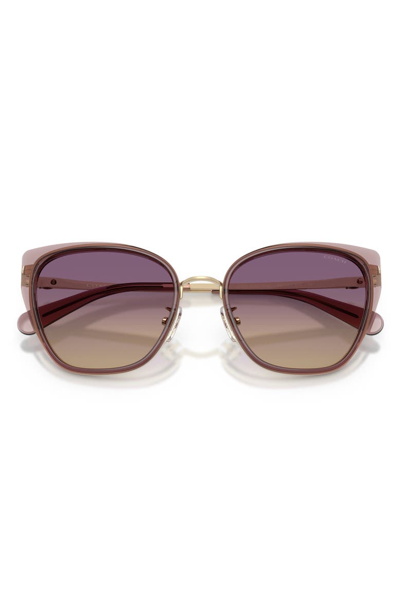 COACH 53mm Gradient Square Sunglasses, Alternate, color, Gold / Iris Yellow Gradient