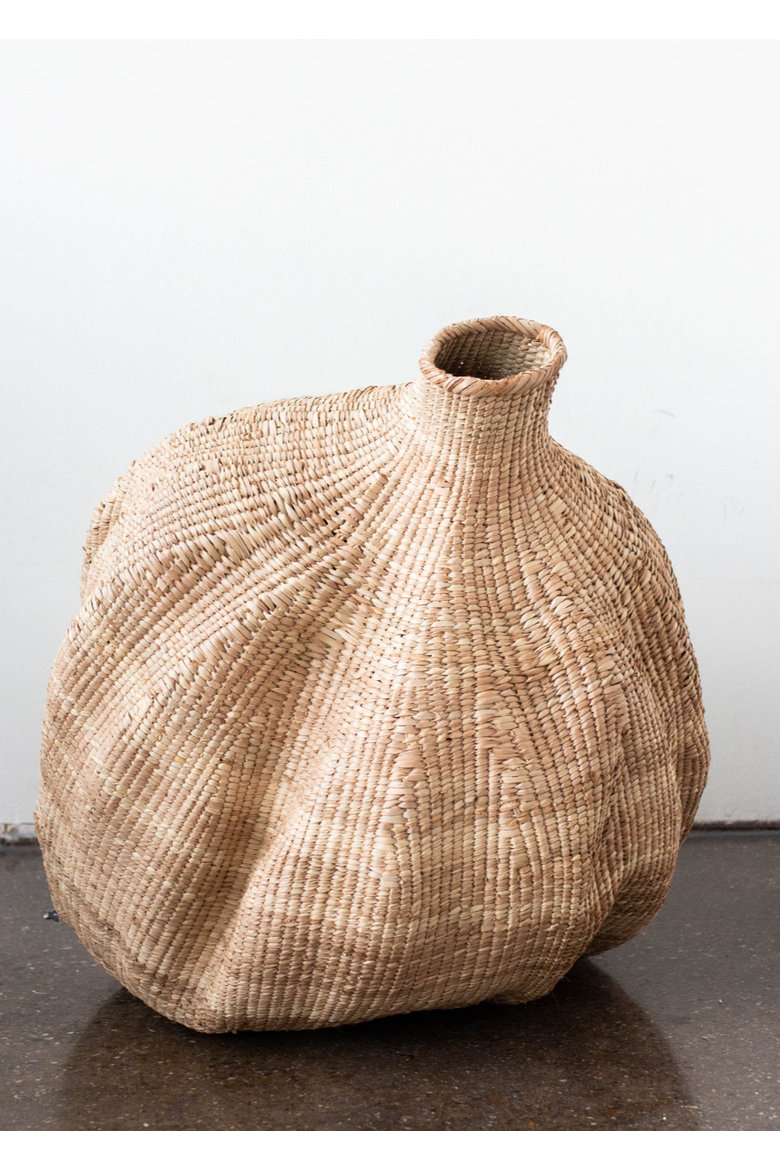 Ilala Garlic Gourd Handwoven African Basket, Main, color, Natural