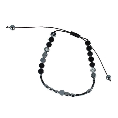 Trafalgar Hawk Metallic Disc Adjustable Bracelet In Gray