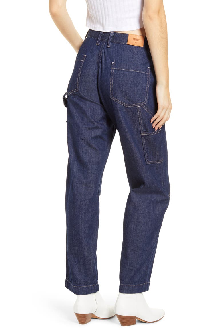 Bailee Nonstretch Painter Jeans, Alternate, color, RINSE