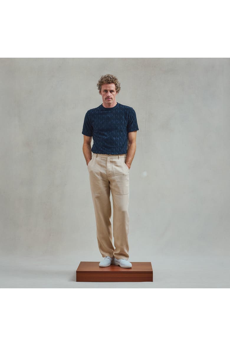 Navy Fancy Terrycloth T-Shirt, Alternate, color, Navy