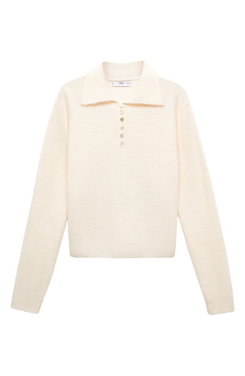 MANGO Rib Polo Sweater, Alternate, color, 