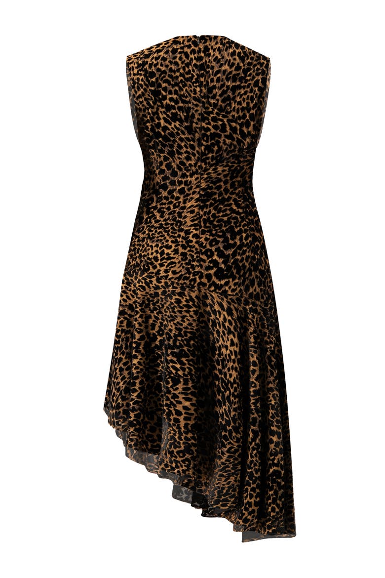 Asymmetric Animal Print Dress, Alternate, color, Black