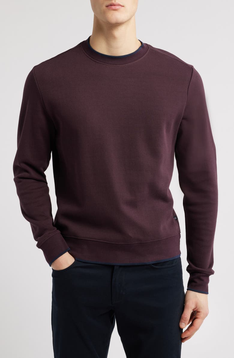Robert Barakett Birch Hill Tipped Sweatshirt, Main, color, Port