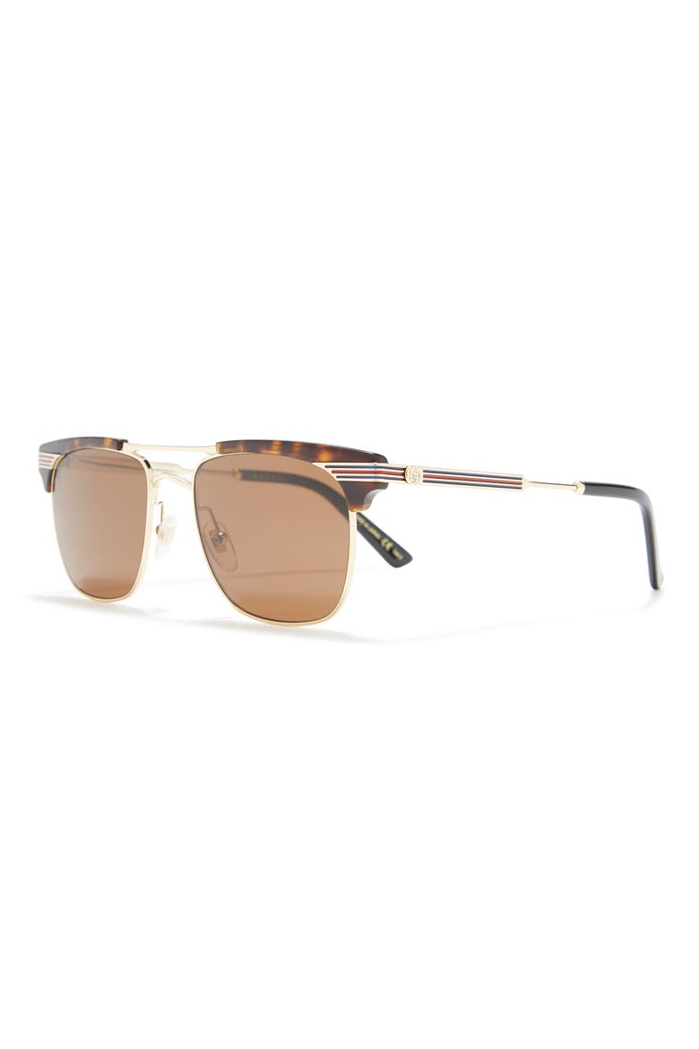 52mm Square Sunglasses, Alternate, color, AVANA GOLD BRONZE
