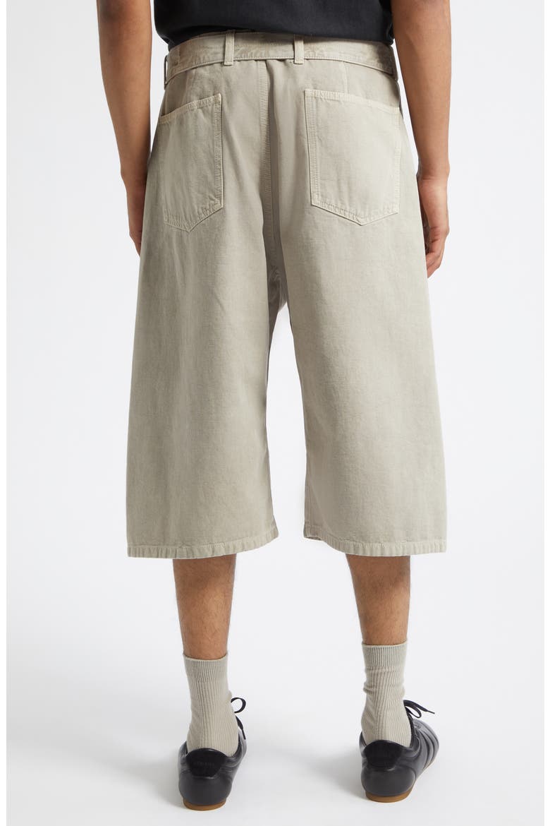Belted Denim Bermuda Shorts, Alternate, color, MOONSTONE
