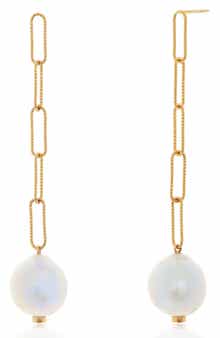 Monica Vinader Baroque Pearl Linear Drop Earrings