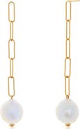 Monica Vinader Baroque Pearl Linear Drop Earrings