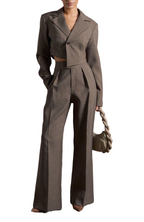 Dina Asymmetric Tailored Cropped Blazer