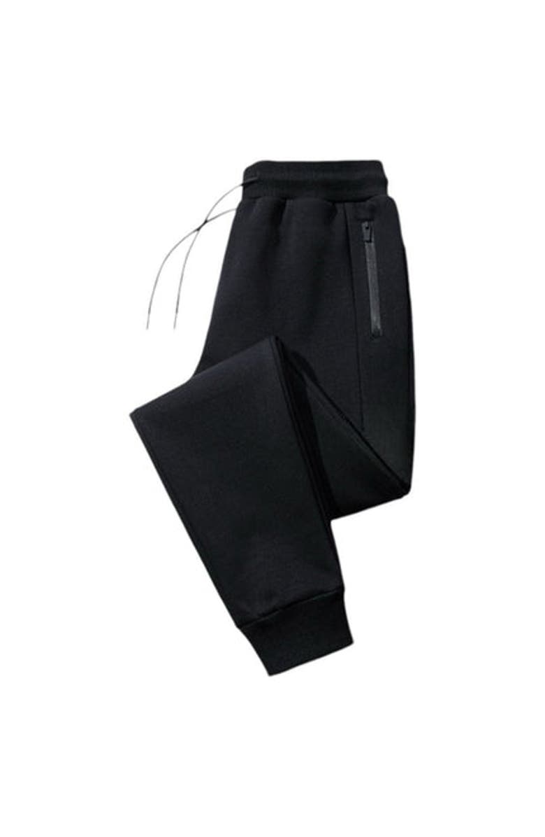 BenBen Mens Ultra Soft Singe Pack Zipper Pocket Fleece Jogger, Main, color, Black