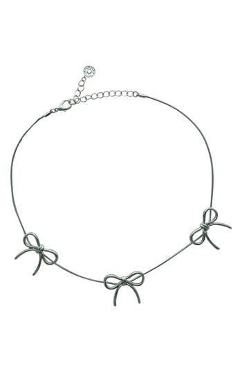 Olivia Welles My Bow Collar Necklace In Silver
