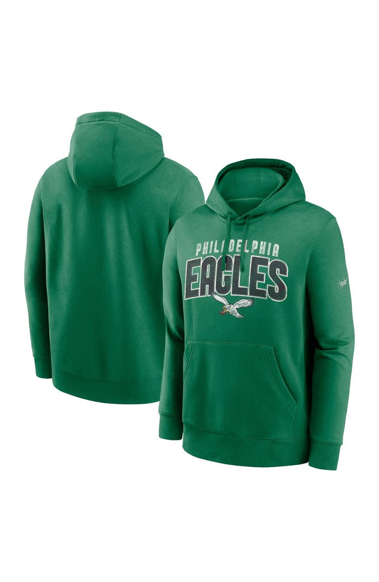Nike Men's Nike Kelly Green Philadelphia Eagles Rewind Club Logo Pullover Hoodie, Alternate, color,
