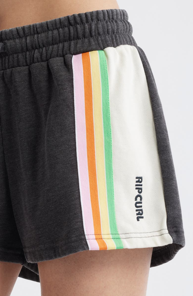 Rip Curl Surf Revival Fleece Drawstring Shorts, Alternate, color, Washed Black