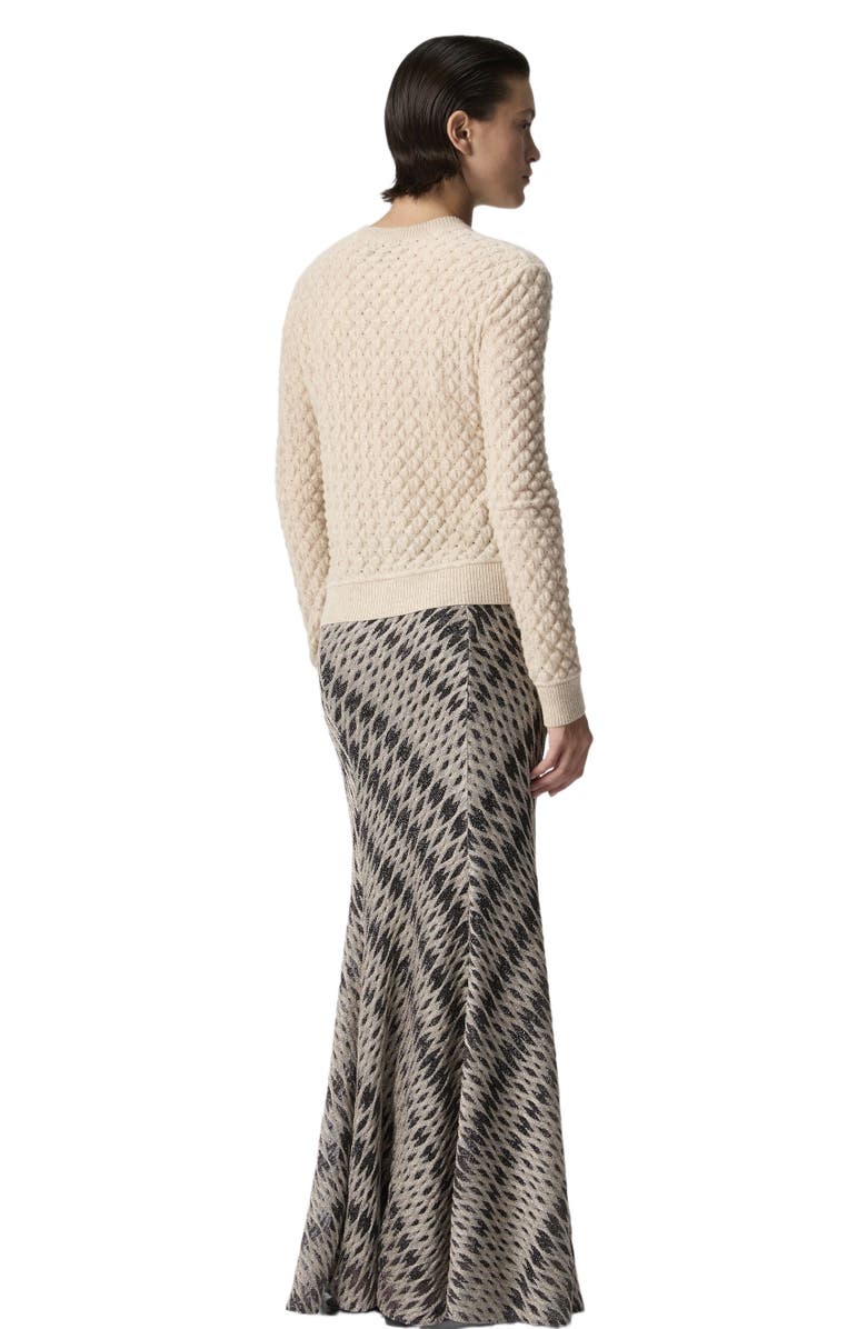 Missoni Cashmere Crewneck Sweater With Lace Pattern, Alternate, color, Beige