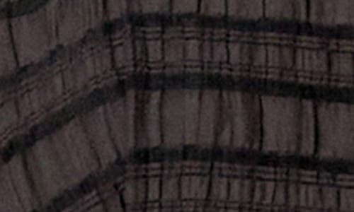 ENGLISH FACTORY ENGLISH FACTORY SEERSUCKER CHECK COTTON BLEND MIDI DRESS 