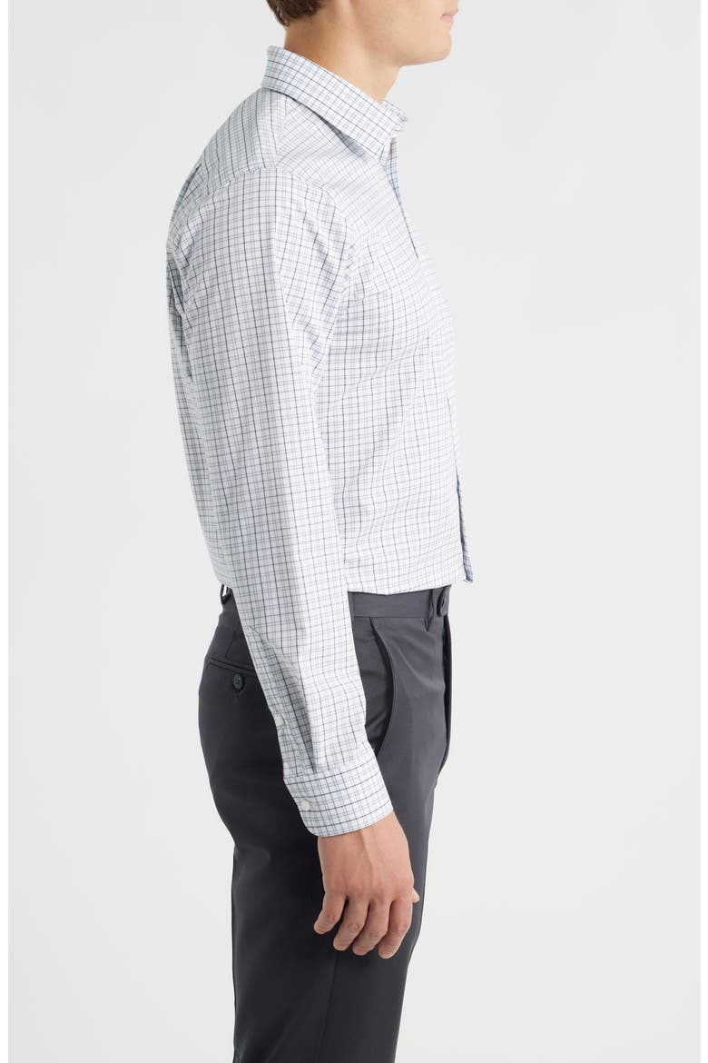 Trim Fit Check Non Iron Cotton Dress Shirt, Alternate, color, BLUE DANILO STRIPE