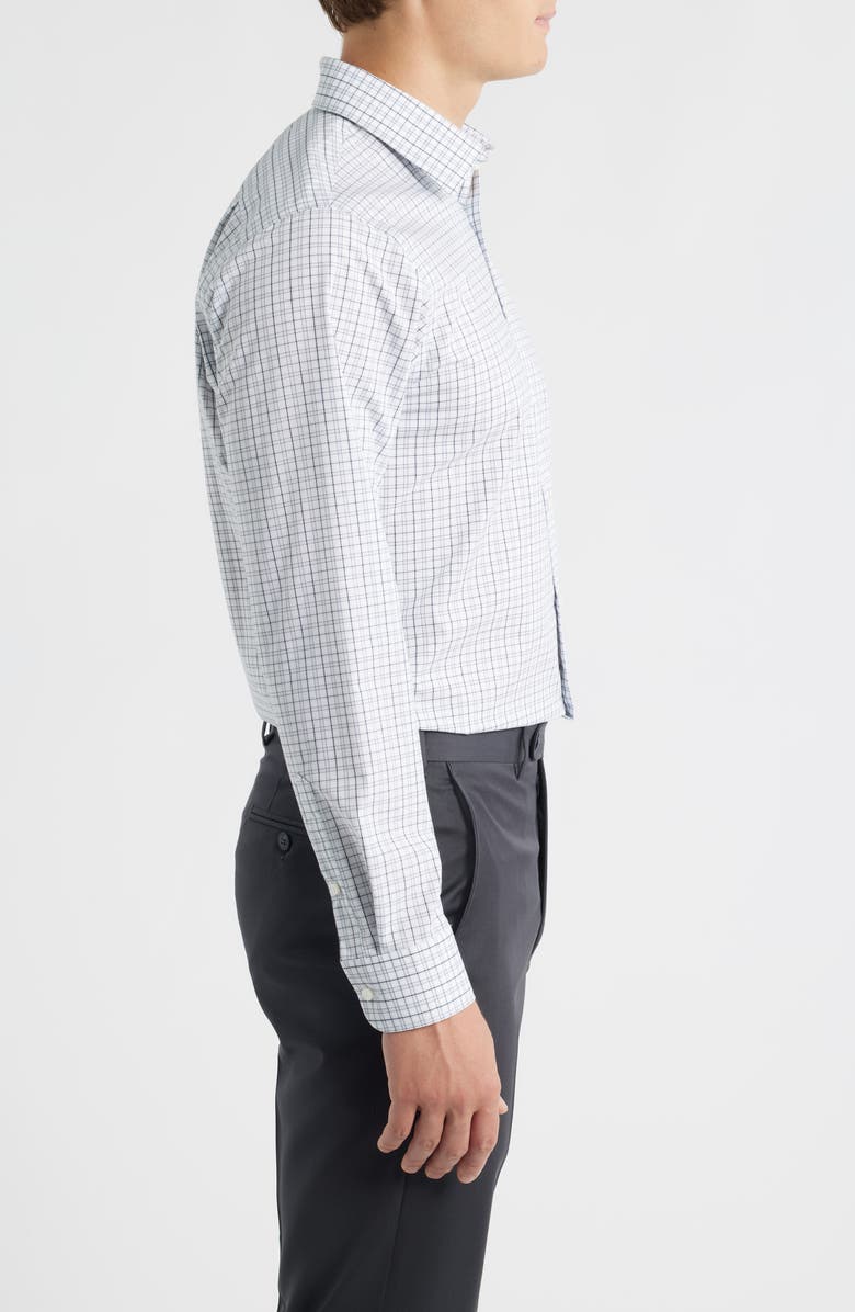 Nordstrom Trim Fit Check Non Iron Cotton Dress Shirt, Alternate, color, Blue Danilo Stripe