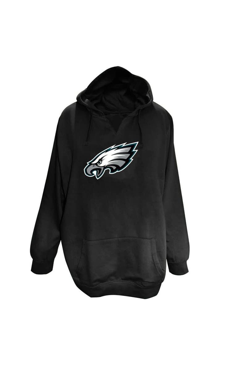 FANATICS Women's Fanatics Black Philadelphia Eagles Plus Size V-Neck Pullover Hoodie, Alternate, color, Black