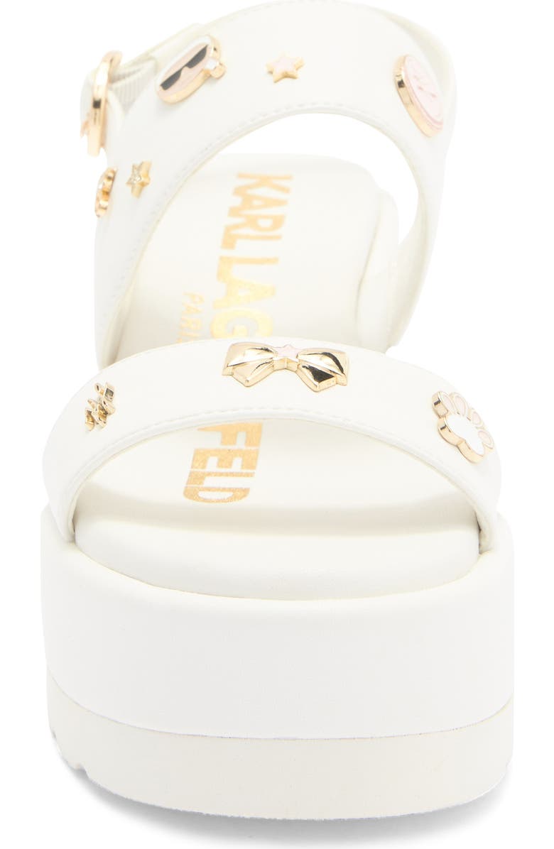 KARL LAGERFELD PARIS Cleome Slingback Platform Wedge Sandal, Alternate, color, Bright White