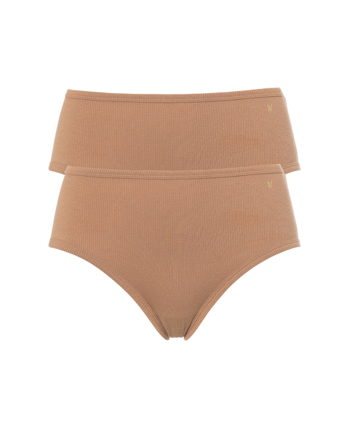 Nudea The Organic Cotton Midi Brief 2 Pack In Brown