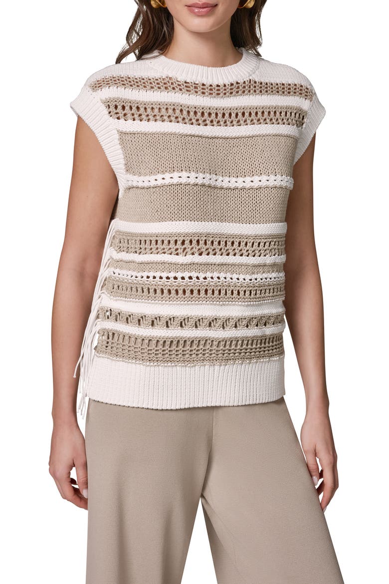 Sleeveless Crewneck Sweater, Main, color, CREAM/ SANDS
