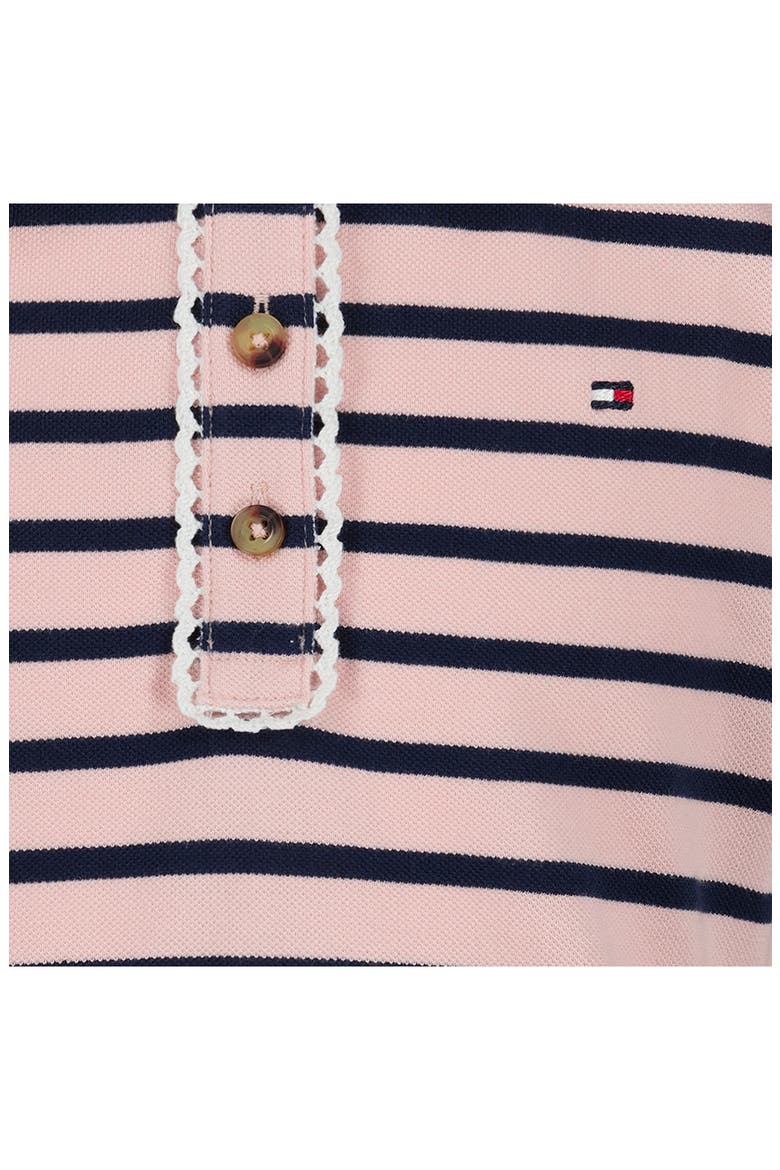 Kids' Breton Striped Polo Dress, Alternate, color, LOTUS