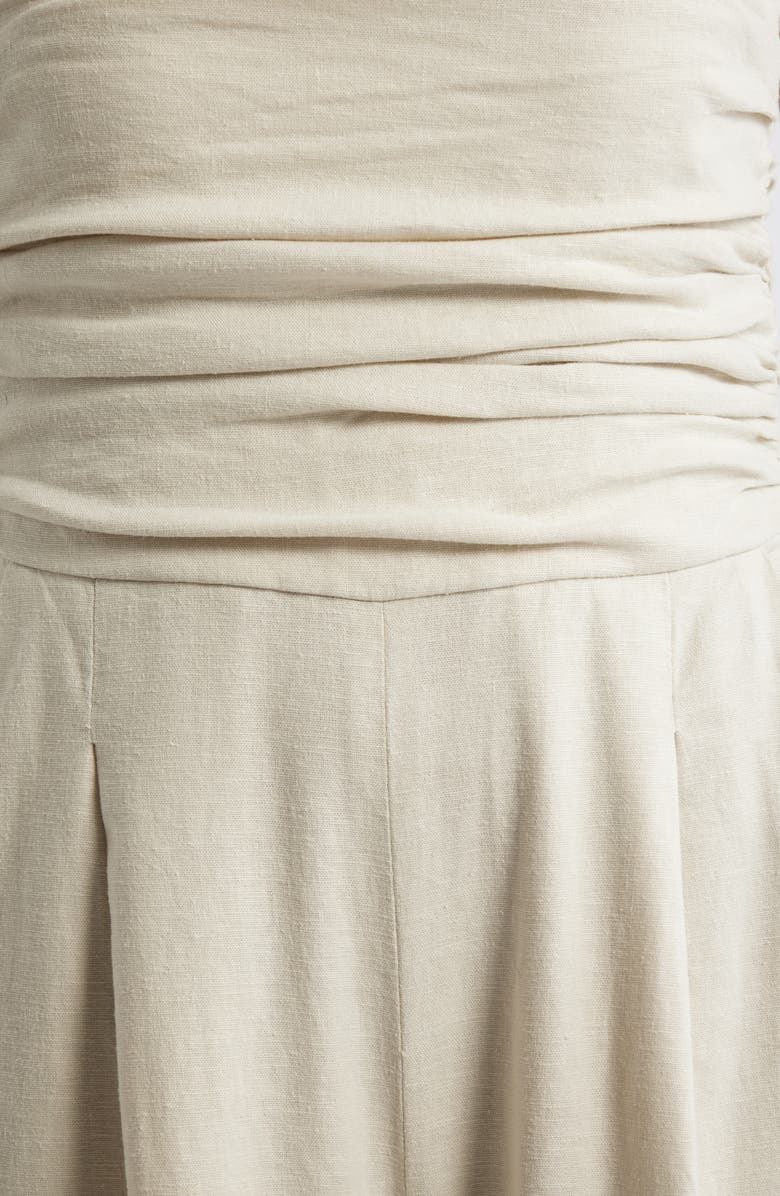 Nordstrom Strapless Linen Blend Jumpsuit, Alternate, color, Beige Oatmeal