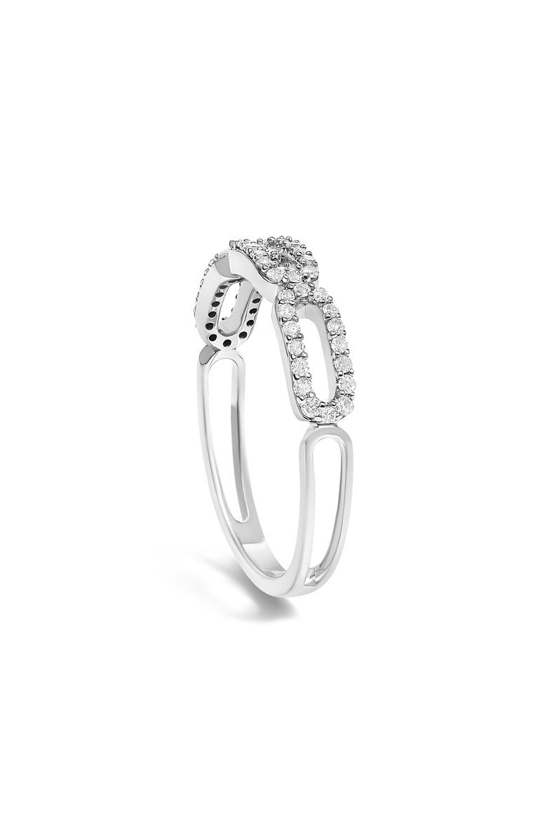 14K White Gold 1/4 ctw Diamond Paper Clip Ring, Alternate, color, White Gold