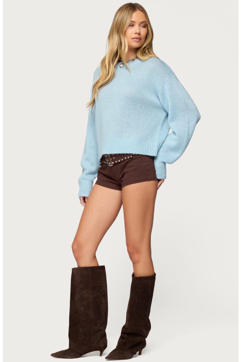 Kyrah Oversize Crewneck Sweater, Alternate, color, LIGHT-BLUE