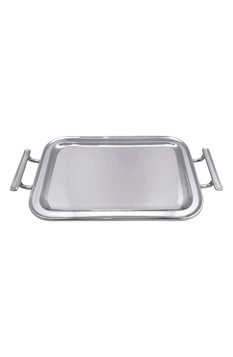 Mariposa Signature Service Tray, Main, color, Silver