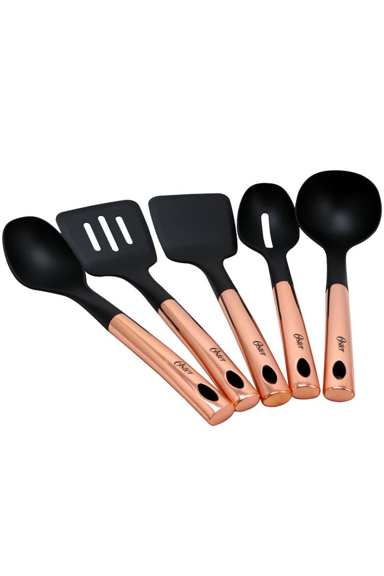 Kitchen Bliss Kitchen Tools Set with Rose Gold Handle, Set of 5, Alternate, color, Copper