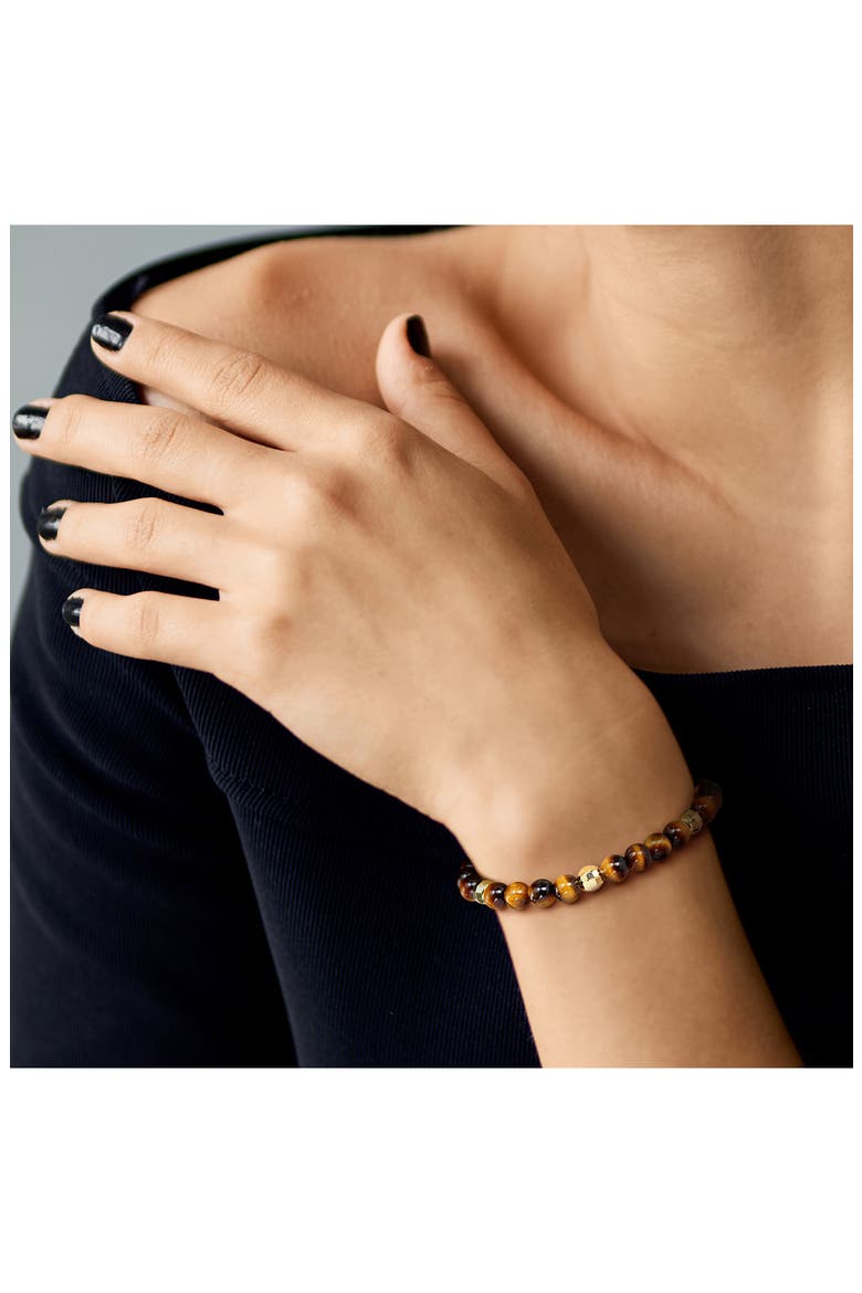 Tiger's Eye Stretch Beaded Bracelet, Alternate, color, BROWN